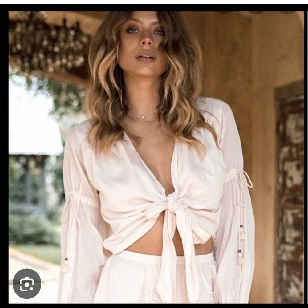 Spell& The Gypsy Seashell Organic Cotton Tie Top
